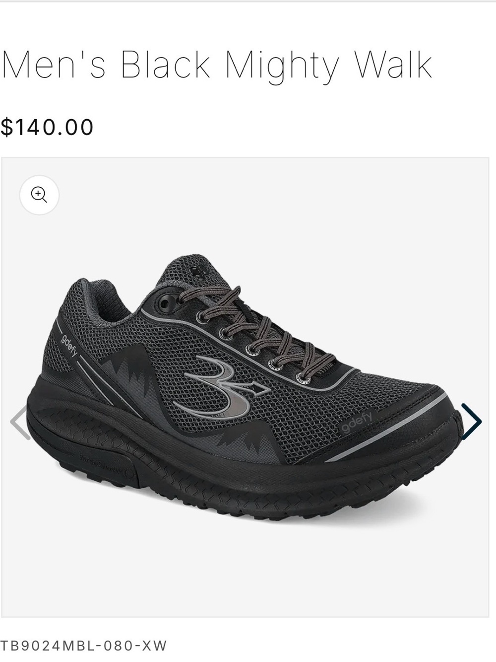 Men's Black Performance Walking Shoe by Skechers